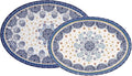 Bico Blue Talavera 16 plus 14 inch Oval Platters Set, Set of 2, Microwave and Dishwasher Safe, for Serving Fish, Chicken, Turkey-Ruum Studio Home