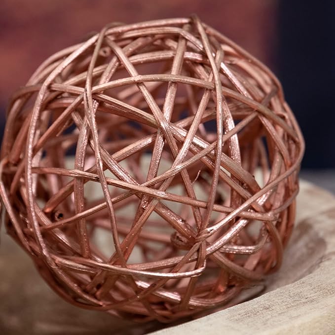 ANDALUCA Decorative Vase Filler Bag with Orbs, Balls (Rustic Copper)-Ruum Studio Home