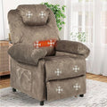 KCREAM Massage Recliner Chair with Heat,Overstuffed Fabric Recliner Chairs with Heating,Small Recliner for Living Room Bedroom, Manual Reclining Single Sofa Recliners Lounge Chair for Adult,Brown-Ruum Studio Home