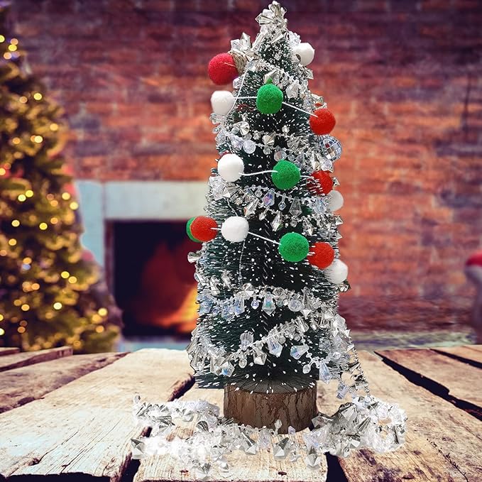 Jishi Christmas Pom Pom Garland Christmas Decorations for Tree Indoor Home Room Decor 3pk Cute Hanging Felt Ball Red White Green Pompom Bead Ornament String Banner Garland Xmas Birthday Party Supplies-Ruum Studio Home