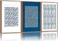 Tinonedraw Navy Blue White Framed Canvas Wall Art Set, Modern Geometric Dots Line Wall Decor, Neutral Abstract Shape Artwork, Cozy Contemporary Art Prints for Bedroom Living Room Office 16"x24"x3-Ruum Studio Home