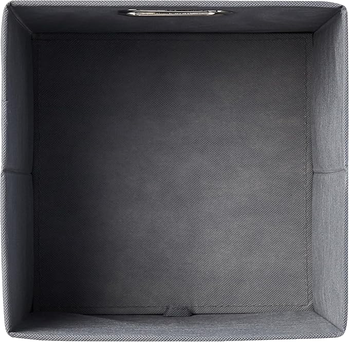 Amazon Basics Collapsible Cube Storage Organizer Bins, 6-Pack, 10.5 x 10.5 x 11 inches, Light Grey-Ruum Studio Home