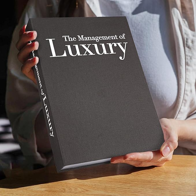 Aesthetic Decorative Books -Set of 3 Minimalist Linen Hardcover Faux/Fake Books for Coffee Table Home Decor Living Room Decoration, Photo Storage or as a Keepsake Box(Black-gray-beige-luxury)-Ruum Studio Home