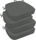 downluxe Chair Cushions for Dining Chairs, Waterproof Kitchen Chair Pads, Non-Slip Dining Seat Cushion with Ties, 17" x 16" x 2.5", Dark Grey, 4 Pack-Ruum Studio Home