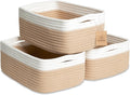 NaturalCozy 11.8"x8"x4.5” Storage Baskets for Shelves 3 Pack | Cotton Rope Woven Small Baskets for Organizing | Small Storage Bins for Nursery, Bathroom, Closet, Cube Shelf, Decorative, Gift Basket-Ruum Studio Home