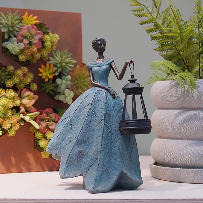 Guichifun Fairy Statues Solar Outdoor Lights - Resin Garden Figurines Decorations for Patio Yard Lawn Decor Housewarming Gardening Gifts for Women Mom 7.4 x 5.3 x 12 Inch-Ruum Studio Home