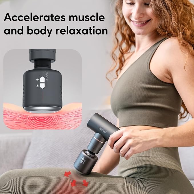 arboleaf Thermacool Massage Gun Deep Tissue with Heat and Cold Head, Full-Metal Electric Portable Hand Held Massager Gun for Back, Body Sore Muscles, Pain Relief-Ruum Studio Home