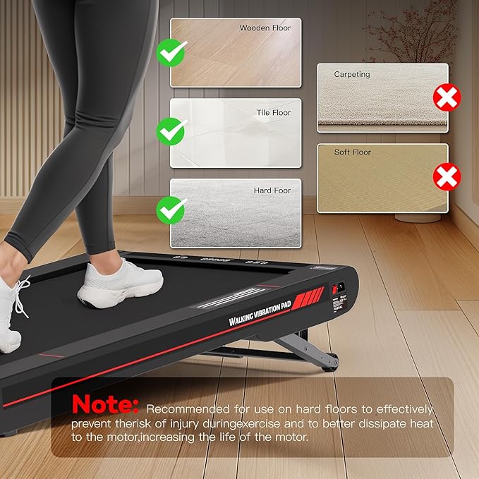 Walking Vibration Pad,Under Desk Treadmills for Home,4 in 1 Vibration Plate Exercise Machine,Portable Walking Pad with APP,350 Lb Capacity Multifunctional Treadmill Pro Max-Ruum Studio Home