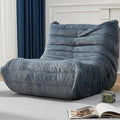 Bean Bag Chairs for Adults Giant Bean Bag Chair Memory Foam BeanBag Chair Big Bean Bag Sofa with Filler Faux Fur Fireside Beanbags Lazy Sofa for Living Room Bedroom Dorm Office (Bluegrey Plush)-Ruum Studio Home