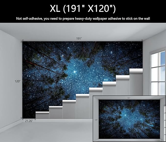 WFBHUA-Forest Starry Wallpaper Mural Night Galaxy Tree Sky Wallpaper for Living Room Bedroom Ceiling(Not Peel and Stick)-Ruum Studio Home