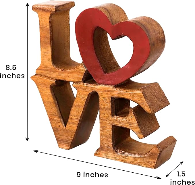 Decozen Gifts for Mom - Wooden Love Letters Sculpture - Mother's Day Birthday Gifts, Home, Office, Living Room, Shelf, Fireplace, Farmhouse, Tabletop, Boho and Mantle Decor - Mothers Day Decorations-Ruum Studio Home