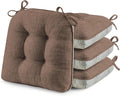 puredown® Chair Cushions for Dining Chairs, Tufted Memory Foam Chair Pads with Non-Slip Backing, Kitchen Seat Cushions with Ties, Washable Seat Pad Set of 4, 15.5" x 15.5" x 4", Coffee-Ruum Studio Home