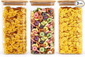 Glass Food Storage Jars Square 51oz, 3 Pack Glass Jars With Bamboo Lids, Kitchen Storage Containers For Spice, Candy, Cookie, Storage For Pantry Organizers-Ruum Studio Home
