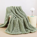 Admitrack Chunky Knit Blanket Throw, 100% Hand Knit Chenille Throw Blanket for Sofa & Home Decor, Soft and Cozy Knitted Throw Blankets (Sage Green, 60""x80""), XNR010-Ruum Studio Home