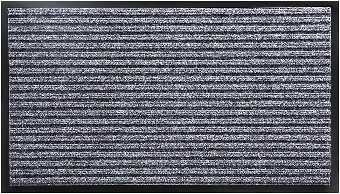 Yimobra Front Door Mat Outdoor Indoor Entrance, 100% Waterproof All-Season All Weather Doormat, Welcome Matt Outside Entry, Non Slip, Low Profile, Heavy Duty Patio Porch Floor Mats,47 x 24,Gray White-Ruum Studio Home