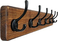 Dseap Coat Rack Wall: 24" Long, Patented, Heavy-Duty, 6-Double-Hooks Wooden Wall Mounted Coat Rack Coat Hanger Hook Rail for Winter Coats Hat Jacket Clothing, Natural & Black-Ruum Studio Home