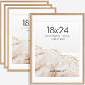 18x24 Poster Frame Set of 4 Natural Solid Oak Photo Frames with 16x20 Removable Mat Wall Hanging Large Handcrafted Frame with HD Plexiglass Wall and Tabletop Display Large Picture Frame-Ruum Studio Home