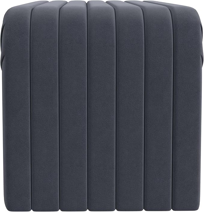 Modern Arch Channel Bedroom Bench Ottoman, 48" Entryway Bench and Shoe Rack, Soft Cushion Bench for Bedroom End of Bed, Ottoman Bench for Living Room, Bedroom, Entryway (Beach Blue Velvet)-Ruum Studio Home