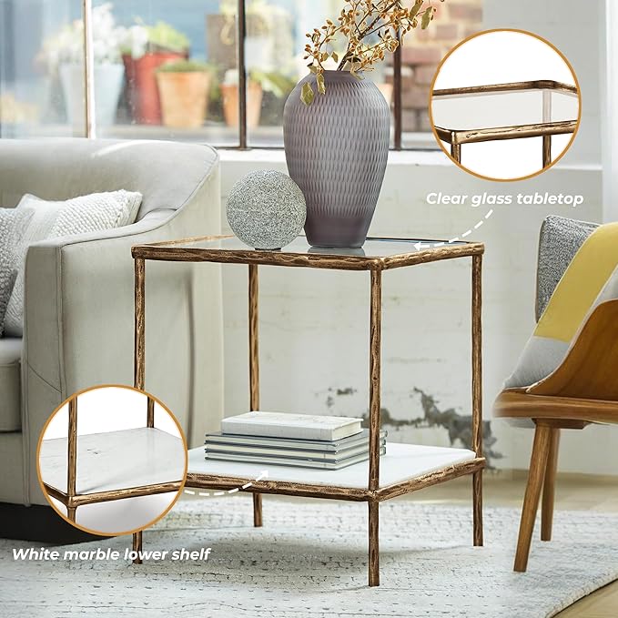 Signature Design by Ashley Ryandale Contemporary Accent Table, Antique Brass Finish-Ruum Studio Home