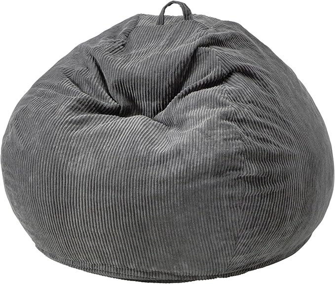 Hobestluk 2.5FT Bean Bag Chair Beanbags Small Bean Bag Chair with Filler Included Teardrop Bean Bag with Removable Cover for Bedroom Living Room (Small, Grey)-Ruum Studio Home