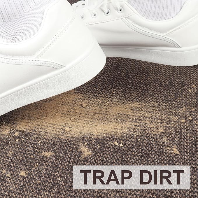 LEKEEPGO Door Mat 24"x36", Non Slip Door Mat Indoor Entrance, Rubber Backing Front Indoor Door mat Washable Absorbent Low-Profile Entryway Entry Resist Dirt Inside Door Mats, Brown-Ruum Studio Home