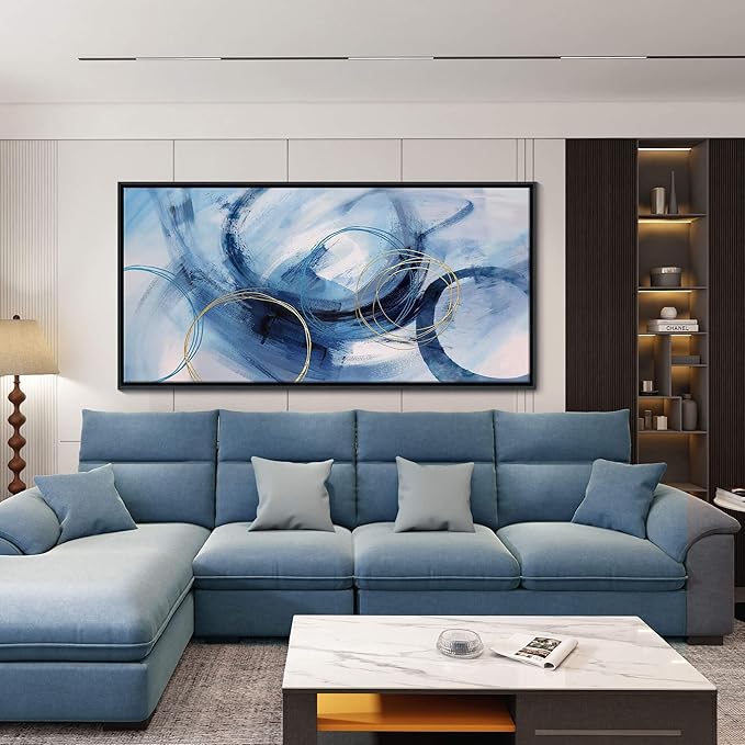 Abstract Wall Art DUNHUANG ART Framed Canvas Wall Art - Modern Wall Art Decor for Living Room, Bedroom, Office - Ready to Hang - Home Decoration 30"x60"-Ruum Studio Home