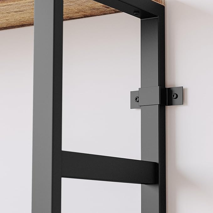 IRONCK Bookshelves and Bookcases, 31.5in Wide Shelf 5-Tier Ladder Shelf 110lbs/shelf Vintage Industrial Style Bookcase for Bedroom Living Room Home, Rustics Brown-Ruum Studio Home