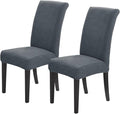 Joccun Chair Covers for Dining Room Set of 2,Dining Chair Slipcovers Stretch Dining Room Chair Covers Seat Protector,Washable Parsons Chair Cover for Home,Hotel,Banquet(Gray,2 Pack)-Ruum Studio Home