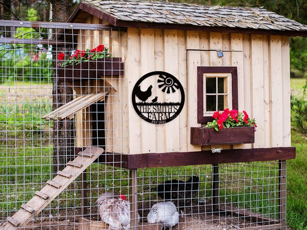 Personalized Chicken Farm Sign, Custom Chicken Coop Signs-Ruum Studio Home