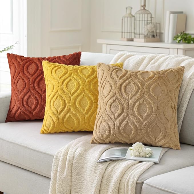 decorUhome Throw Pillow Covers 12x20 Inch Set of 2, Soft Plush Decorative Faux Fur Light Brown Solid Couch Pillow Covers, Accent Farmhouse Neutral Lumbar Euro Pillow Cases for Sofa Bed Living Room-Ruum Studio Home