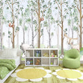 WFBHUA-Kids Wallpaper Watercolor Forest Cartoon Animals Wall Murals Suitable for Nursery Boys Girls Bedroom Room (Not Peel and Stick)-Ruum Studio Home