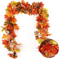 RECUTMS 2 Pack Fall Maple Garland - 5.8 FT/Pcs Autumn Hanging Fall Leave Vines for Home Garden Wedding Party Thanksgiving Dinner Fireplace Door Frame Doorway Backdrop Christmas Decor-Ruum Studio Home