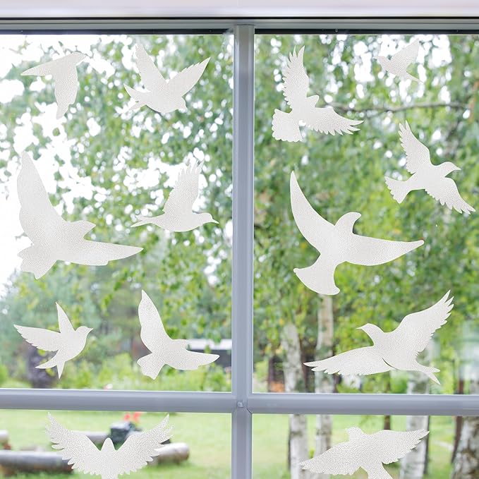 9 Sheets Bird Window Clings, Protect and Save Bird Strikes Window Stickers, Glass Door Stickers Decals, Stop Birds Flying into Windows Accessories Home Decorations-Ruum Studio Home
