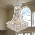 Modern Crystal Chandeliers Foryer Chandelier for High Ceilings, 11-Lights Silver Empire Crystal Chandeliers for Living Dining Room Entryway Hallway(D23.6)-Ruum Studio Home