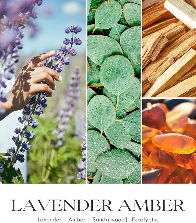 AOOVOO Lavender Amber Candles - 22 oz Scented Candles, Aromatherapy Candle, Soy Candle for Home Scented-Ruum Studio Home