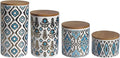 American Atelier Ceramic Canister Set (4 Piece), Blue/Gold-Ruum Studio Home