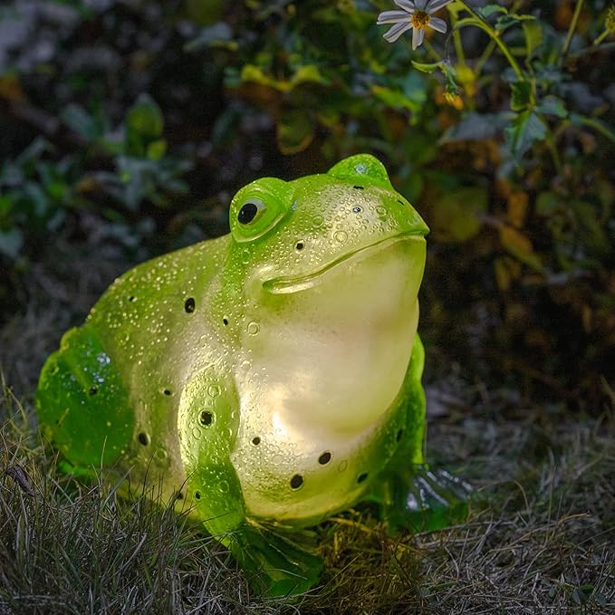 TIJNN Solar Frog Lights Deck Decorative Lighting Statue Lawn Patio Backyard Outdoor Garden Decoration Housewarming Gift-Ruum Studio Home