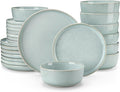 vancasso ANYA 24 Pieces Plates and Bowls Set, Mint Green Dinnerware Sets, Reactive Glaze Dishes Set for 8, Ceramic Dishware Sets Kitchen Dinner Set, Microwave & Dishwasher Safe-Ruum Studio Home
