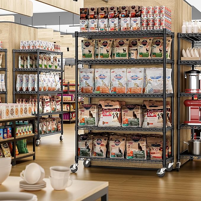 IZEUK Garage Shelving Wide Storage Shelves 5 Tier Metal Shelves 4000 LBS Heavy Duty Adjustable Utility Shelf Rack Black 23.6" D x 53.1" W x 73.6" H-Ruum Studio Home