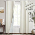 Room Darkening Curtains 72 Inch Long 2 Panels Burg Elegant Heavy Linen Complete Blackout Insulated Bay Window Curtains Viral Modern Neutral Drapes for Bedroom Cabin Kitchen 6FT Length Back Tab Cream-Ruum Studio Home