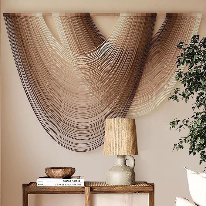 Macrame Wall Hanging Dip-Dye Boho Home Decor Fiber Wall Art Craftsmanship Bedroom Livingroom 57" W x 39" L-Ruum Studio Home