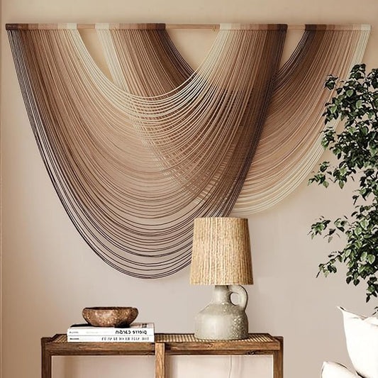Macrame Wall Hanging Dip-Dye Boho Home Decor Fiber Wall Art Craftsmanship Bedroom Livingroom 57" W x 39" L-Ruum Studio Home