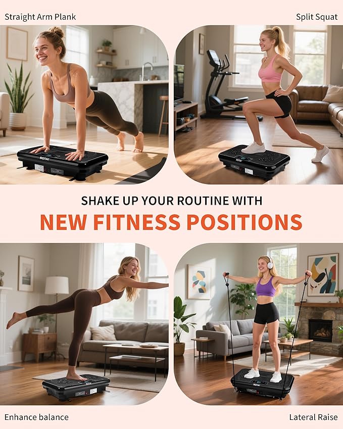 Shake Plate Vibration Exercise Machine for Lymphatic Drainage Massager & Weight Loss, 400 lbs Capacity Whole Body Vibrating Plate Workout for Women and Men-Ruum Studio Home