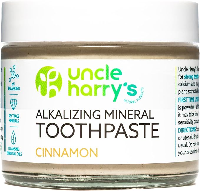 Uncle Harry's Pack of 2 Cinnamon Remineralizing Toothpaste | Natural Whitening Tooth Paste Freshens Breath & Promotes Enamel | Vegan Fluoride Free Toothpaste (2 Pack of 3oz Jars)-Ruum Studio Home