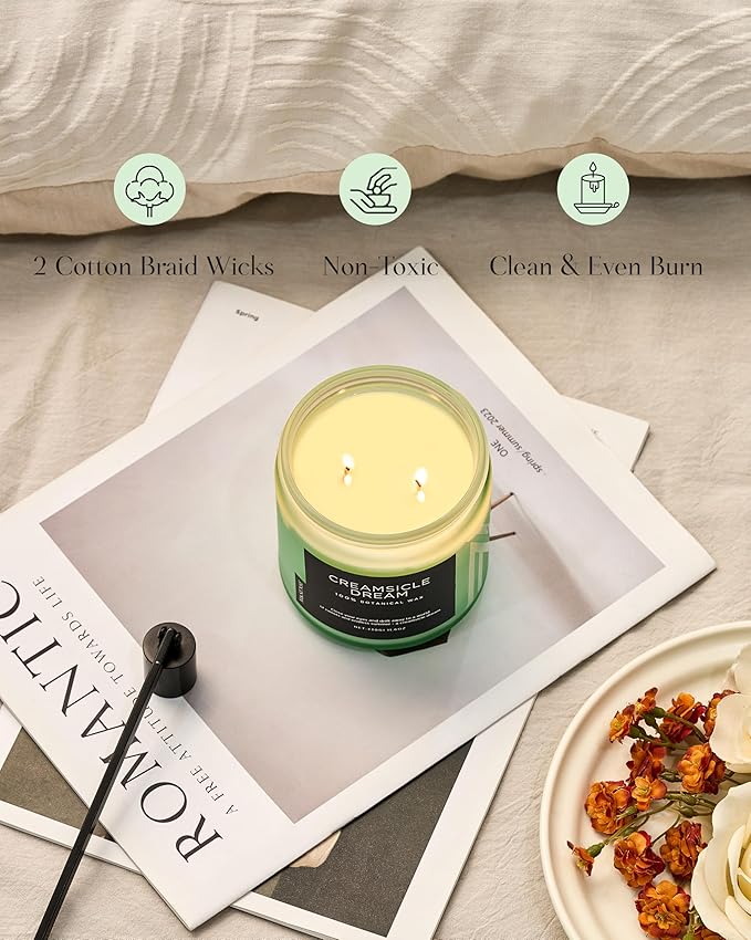 M&SENSE Orange Creamsicle Summer Scented Candle - 11.6oz Clean Non Toxic Natural Soy Wax 70-Hour Slow Burning Candle, 2-Wick Long Lasting Home Fragrance Gifts for Housewarming & Anniversaries-Ruum Studio Home