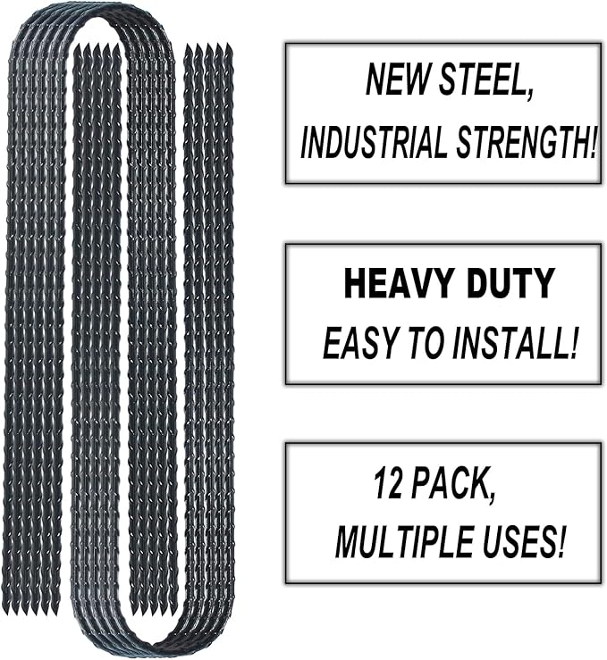 DTANX 12 Pack 12 Inch Rebar Stakes Heavy Duty Trampoline Anchors, Garden Stakes Tent Stakes Steel Ground Anchors, Black-Ruum Studio Home