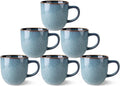 AmorArc 12oz Coffee Mugs, Ceramic Coffee Mugs set of 6 for Man, Woman, Dad, Mom, Modern Coffee Mugs with handle for Latte/Cappuccino/Milk/Cocoa. Dishwasher&Microwave Safe, Ocean Blue-Ruum Studio Home