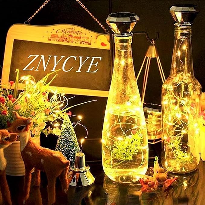 ZNYCYE Solar Wine Bottle Lights Outdoor, Cork Lights for Wine Bottles Waterproof, Perfet for Wedding Party Garden Patio Pathway Decor, Suitable for Most Wine Bottle Mouths-Warm White (8 Pack)-Ruum Studio Home