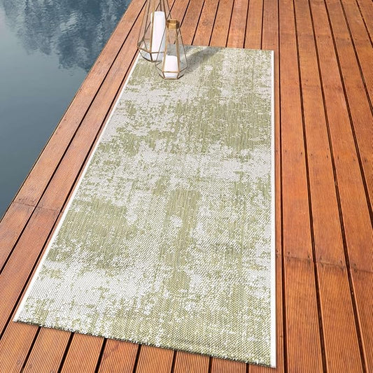 Keen Home Design Terrace Outdoor Runner Rug - 2x10 Washable Indoor/Outdoor Rug for Patio, Kitchen, Balcony, Beach, Garden, Deck and Porch, Size: 2'2"x9'11"-Ruum Studio Home
