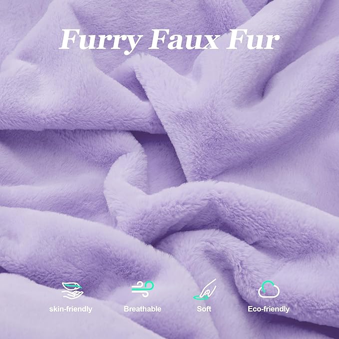 Hobestluk 3 in 1 Bean Bag Chair Giant Bean Bag Chairs for Adults with Plush Faux Fur Cover Convertible Bean Bag Floor Cushion with Machine Washable Cover for Living Room (Plush Purple)-Ruum Studio Home